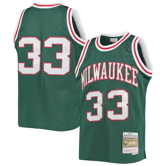 youth mitchell and ness kareem abdul jabbar green milwaukee-490